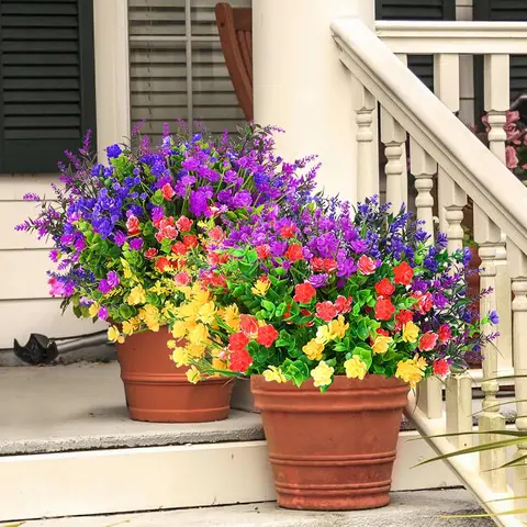 Lumivexa Artificial Lavender Bouquet - Plastic 3-Style Mix Bundle, 9/18/27 Pcs, 18pcs Option, Multi Color, UV-Resistant, Low-Care, Farmhouse Decor for Outdoors Backyards, Home Supplies