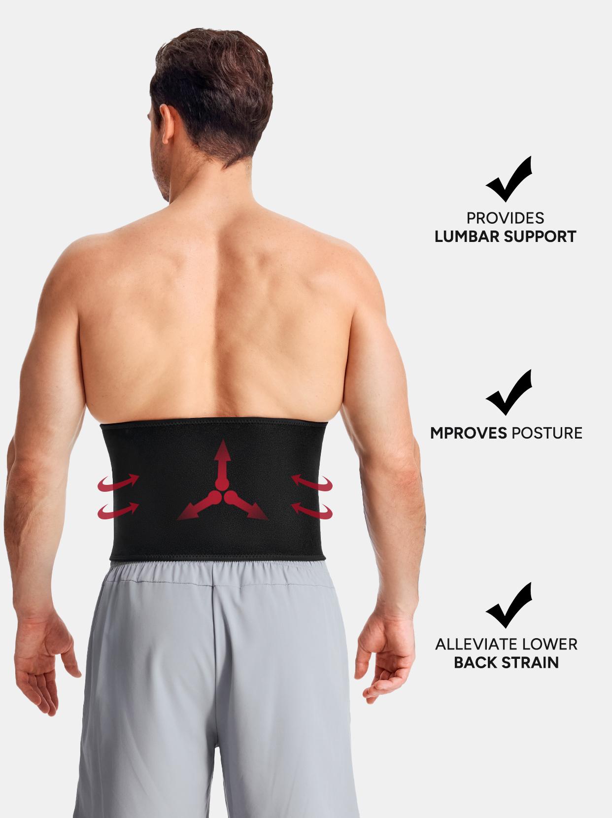 【Nebility】Men’s Waist Trainer Fitness Belt – Sweat-Activating Waist Trimmer with Support, Core Temperature Boost, Lumbar Support & Adjustable Velcro Fit SpringStatements