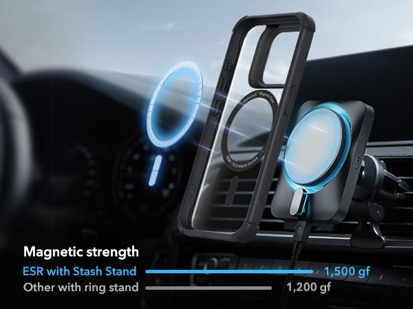 ESR Magnetic Phone Case for iPhone 16/15/14/13, Shockproof Full Body Case with Magnetic Design & Shock Armor Kickstand Accessory Protector