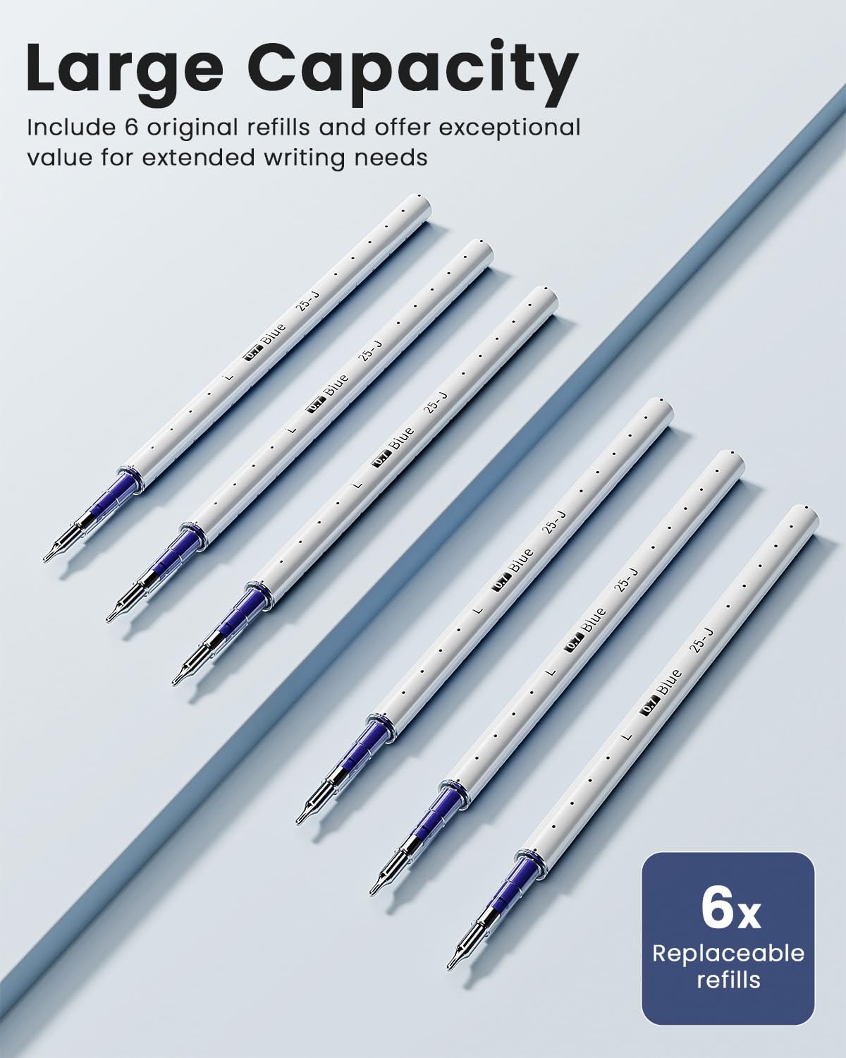 STAGEEK Gel Pens 12PCS Blue Gel Pens with 6 Extra Refills, Quick Dry Blue Ink Pens Fine Point Smooth Writing Pens for Bible Study,0.7mm/0.5mm Quick Dry Black Ink Pens, Office, Note Taking, School Supplies, Nurse Aesthetic(Blue&Black)