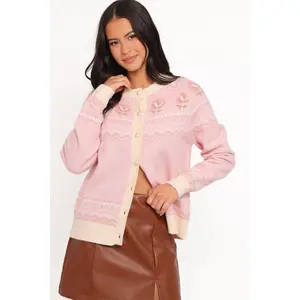 Poppi Fairisle Cardigan - Pink