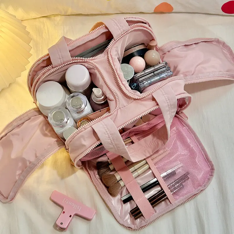 Pink - Four open Makeup Bag