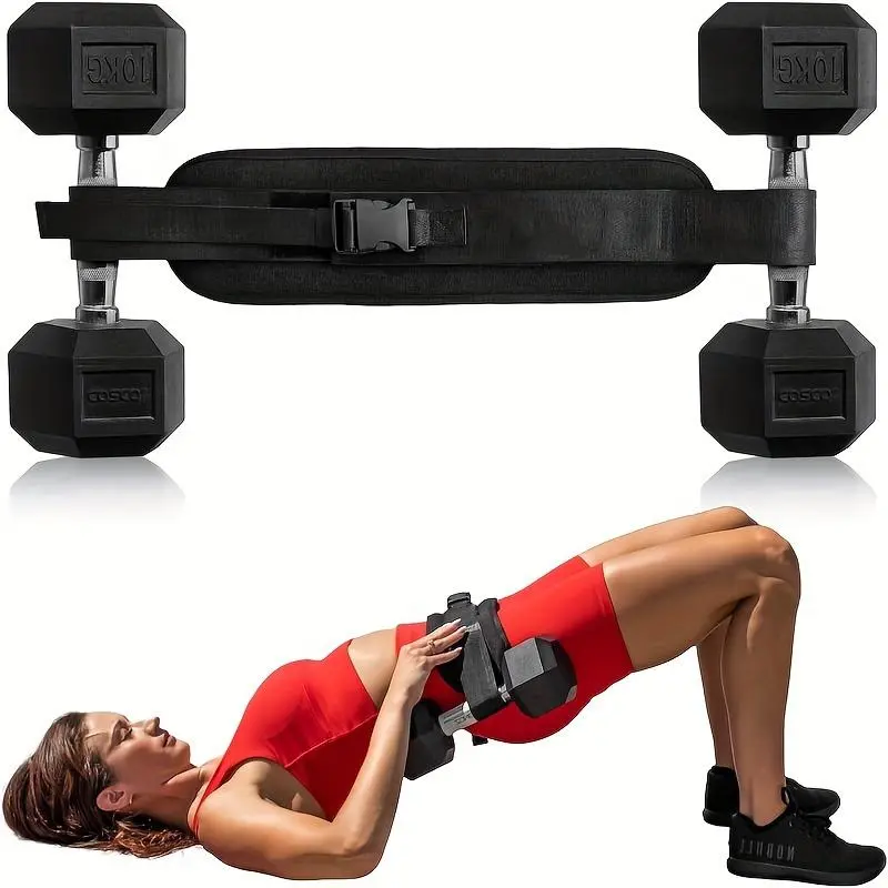 Hip Thrust Adjustable Resistance Weight Belt for Home Workouts, Kettlebell Training & Butt Shaping with Extra Cushioning and Adjustable Resistance Glute Exercise Equipment, At Home Workout Equipment, Exercise Weight Belt, Fitness Workout Accessories, Glut