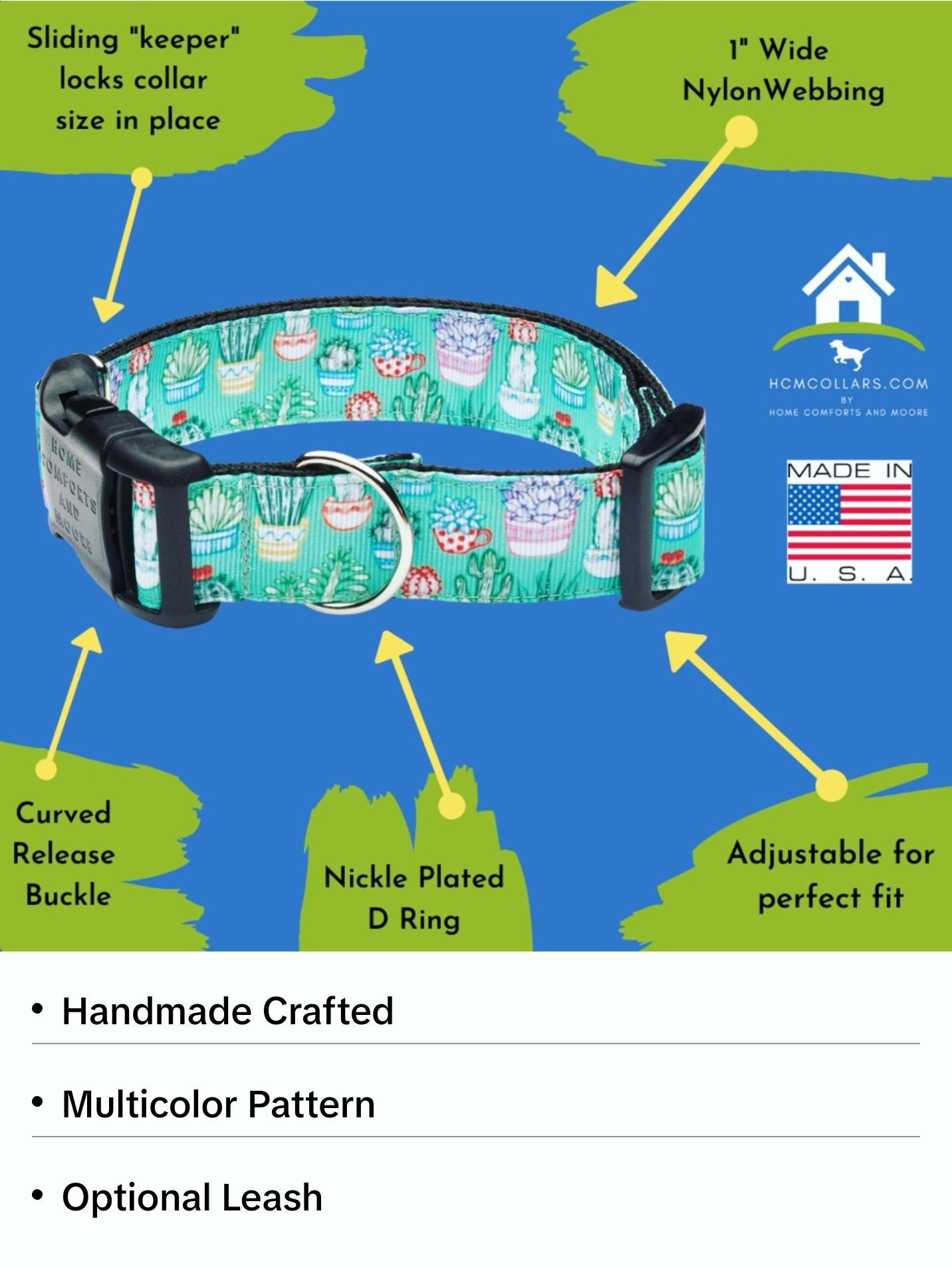 Multicolored Pink and Teal Chevron Dog Collar