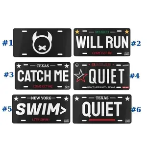 Quite, Catch Me, SWIM, Will Run License Plate - 12x6 Bookish Aluminum Vanity Tag for Cars, Trucks, RVs, ATVs – Decorative Rust-Proof Metal Plate