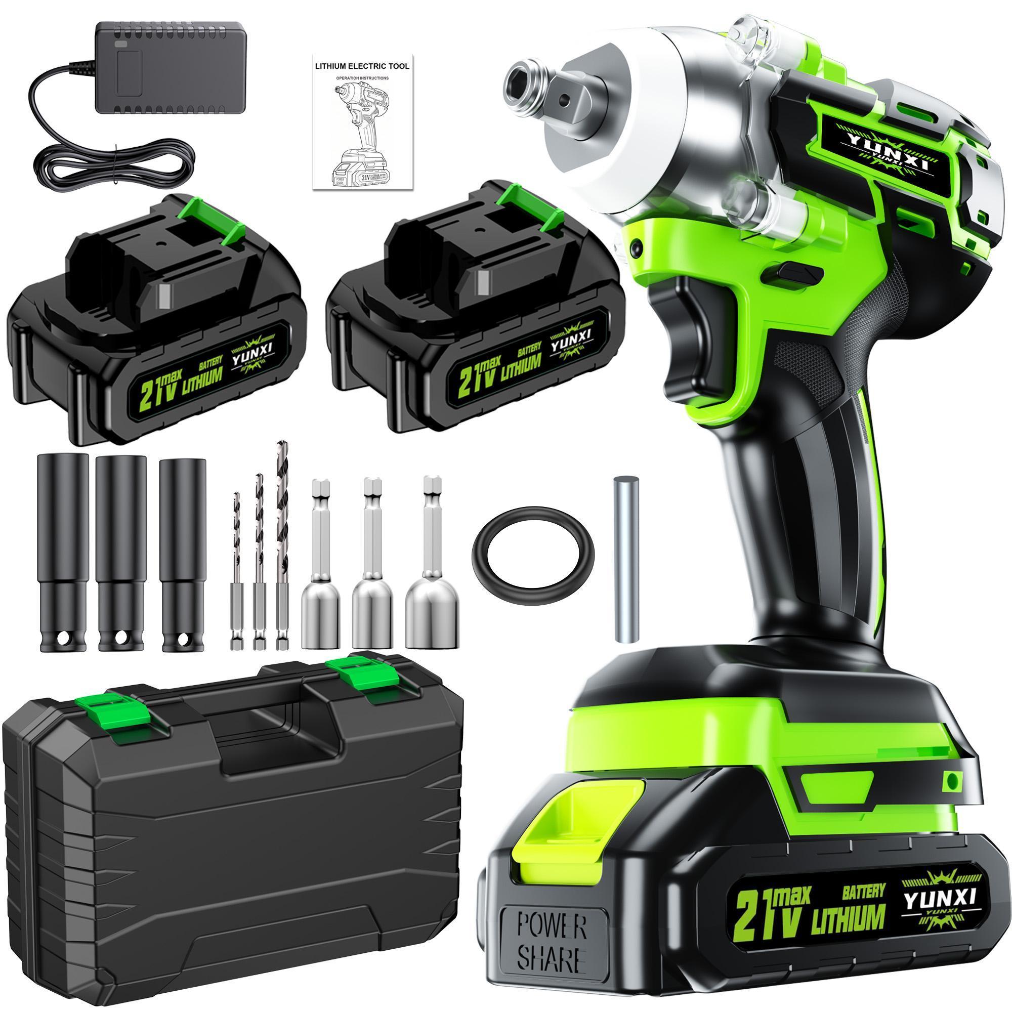 21V Brushless Cordless Impact Wrench - 1/2 in Drive, 450N.m High Torque, 3500RPM Power Tool, 4.0Ah Battery, Charger & Socket Kit, Cordless Brushless Tool for Car Tire Repairs, Ideal Gift for Men, Cordless Brushless Tools, Power Tools