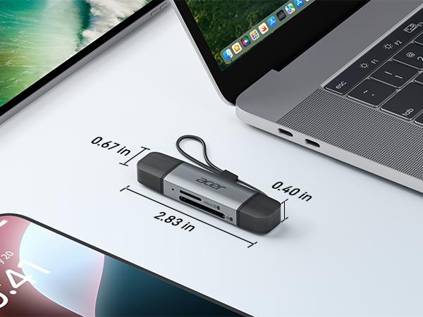 Acer USB C SD Card Reader Dual Slots USB 3.0 Adapter 5Gbps Data Transfer for Laptop PC iPhone16/15 MacBook Pro/Air iPad Pro Android Fast Data Transfer Dual Card Slots Plug and Play Compatibility Acer USB C SD Card Reader Dual Slots USB 3.0 Adapter 5Gbps Data Transfer for Laptop PC iPhone16/15 MacBook Pro/Air iPad Pro Android Fast Data Transfer Dual Card Slots Plug and Play Compatibility
