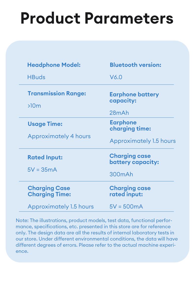 HYUNDAI Hbuds Bluetooth Heart Rate Earphones, supporting heart rate and blood oxygen detection, equipped with optical in ear detection, IPX5 waterproof and sweat proof, very suitable for outdoor sports