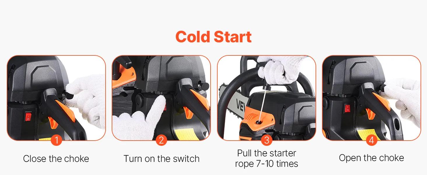 VEVOR 62 cc Gas Chainsaw 20 inch 3.8 HP Power Chain Saw with Non-Slip Handle Dual Fuel Tanks for Wood Cutting Tree Trimming Land Clearing VEVOR 62 cc Gas Chainsaw 20 inch 3.8 HP Power Chain Saw with Non-Slip Handle Dual Fuel Tanks for Wood Cutting Tree Trimming Land Clearing