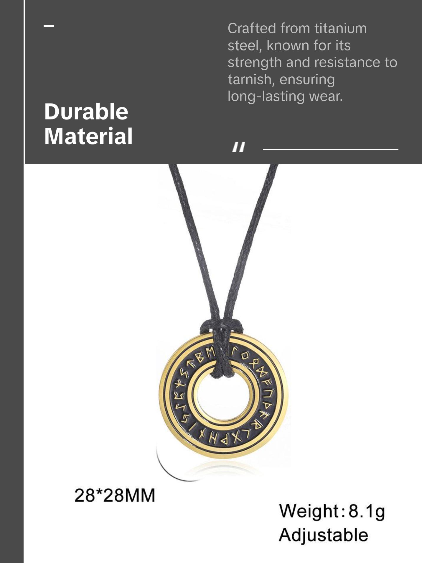 Asgard Crafted Circular Horn Rune Pendant Chain