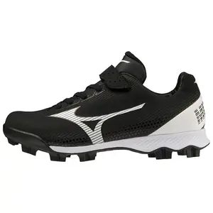 Mizuno Unisex Kids' Wave Lightrevo TPU Molded Low Baseball Cleat Black/White - 320674.9000