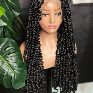 Twist braided black wig 26 inches