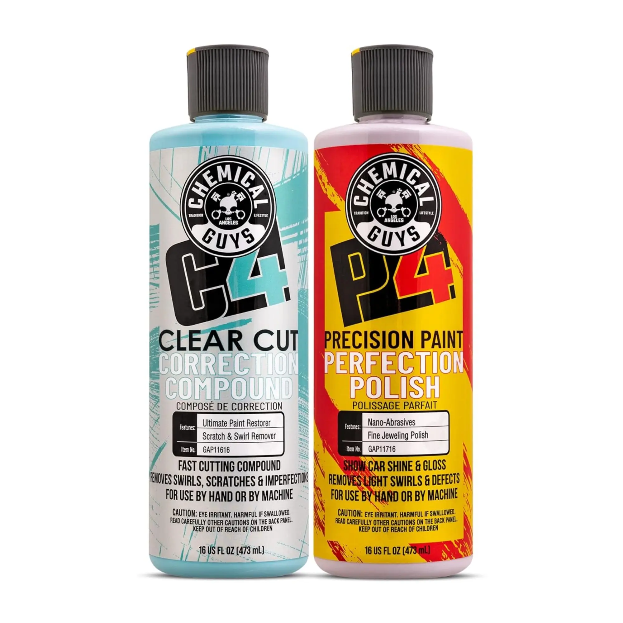 Chemical Guys 2-Step Compound & Polish Bundle, Auto Paint Care Supplies, Car Scratch Remover, Car Detailing Accessories, Car Detailing Chemicals, Scratch Removal Polishes