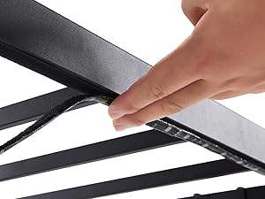 VINGLI Twin Floating Bed Frame with USB Charging Station/LED Lights, 14'' Platform Bed Frame Twin Size Heavy Duty Metal Bed, No Box Spring Needed,Black