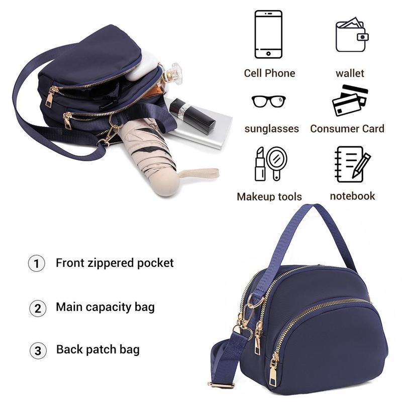 【Christmas Gifts】Solid color Trendy Quilted Crossbody Bag, Nylon Shoulder Bag, Outdoor exercise, portable,Women's Casual Purse & Handbag,shopping, travel, fitness essential lightweight wallet