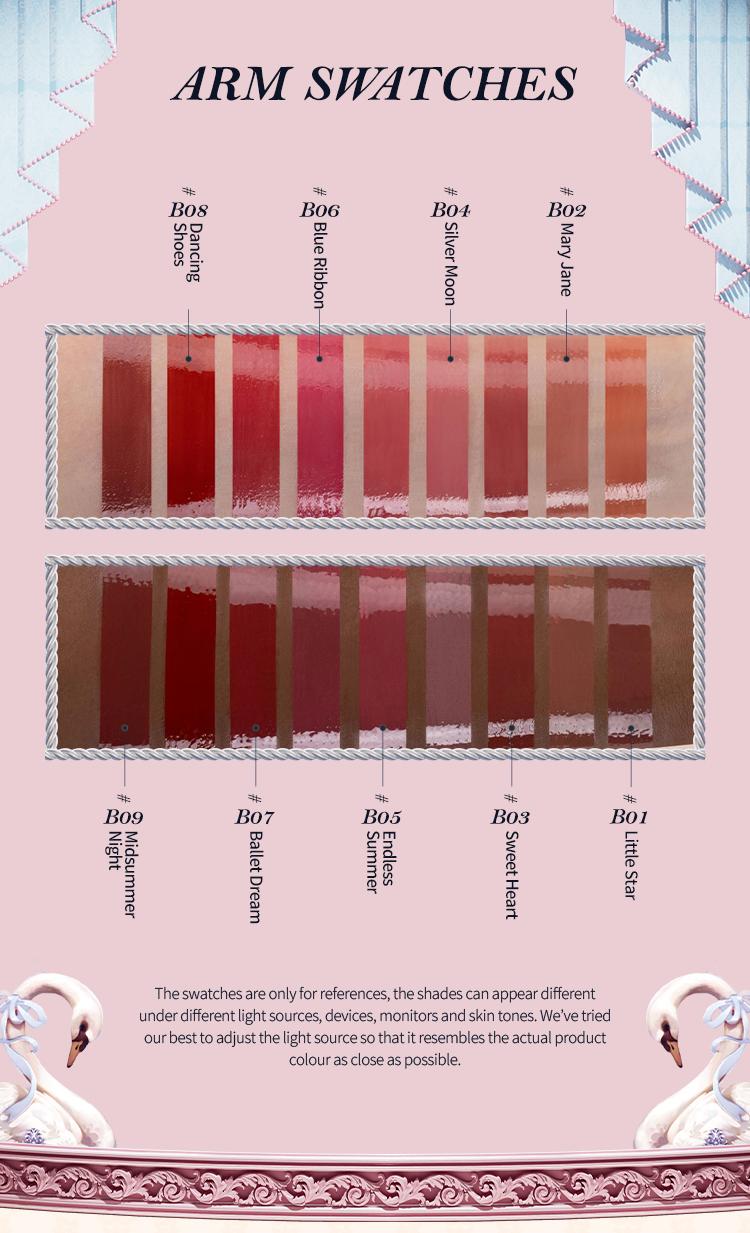 Flower Knows Swan Ballet Collection Shine Lipstick, Elegant Design with Jojoba Oil for Hydration & Moisture, Glossy Finish, Long Lasting Transfer Proof, #Summervibes