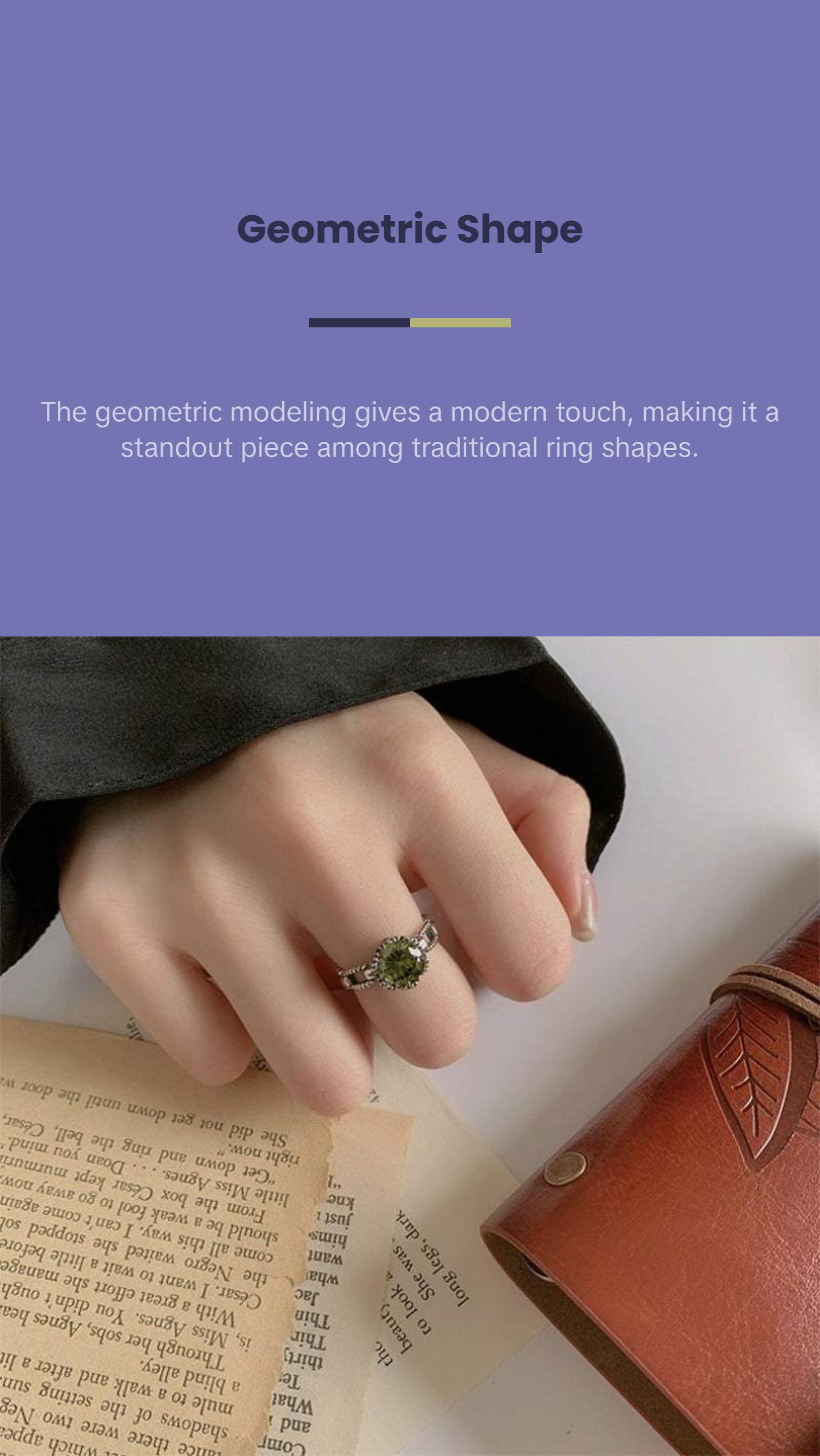 Round Olive Ring Studded With Zircon