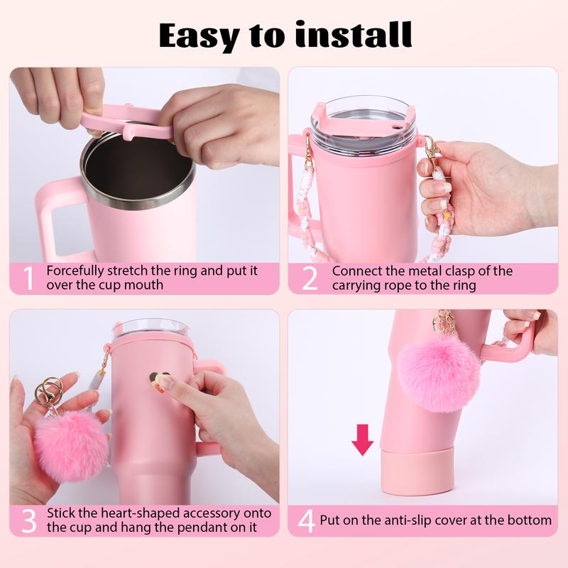 Stainless Steel Vacuum Insulated Glass Cup with Handle and Straw for Children's Gift Set, Keep Cold, Hot & Ice, Portable Drinkware - Mug, Tumbler, Water Bottles, Bottled, Flasks easter toy funny Tumbler Drinkware Tea Iced Tea girl gifts friendship