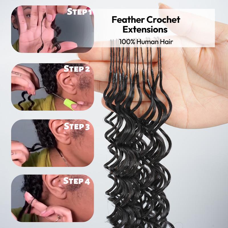 [NEW IN] West Kiss Burmese Curly Crochet Human Hair for Mircale Knots Boho Braids Knotless Pre-Separated 50g/Bundle Deep Wave Human Hair Extensions FebruaryFaves