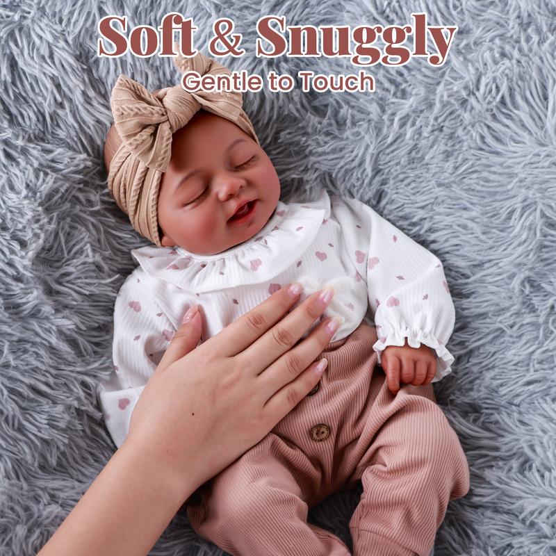 BABESIDE Lifelike Reborn Baby Dolls Black Girl Callie - 20 - Inch Soft Body Realistic Newborn Baby Doll Poseable Limbs Real Life Baby Dolls with Clothes and Toy Gift for Kids Age 3+ Rebornbabydoll