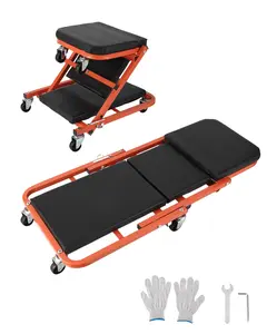 Garvee Foldable 2-in-1 Workshop Seat with Wheels, 91 cm (36"), with a Capacity of 150 kg (330 lb), Ideal for Automotive Mechanical Repairs and Under Vehicle Work, with 6 Swivel Wheels.