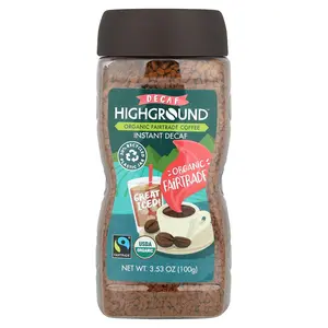 Highground Coffee Organic Instant Coffee, Medium Roast, Decaf, 3.53 oz (100 g)