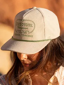 Women's Cowboygirl Corduroy Snap-Back Hat Adjustable Snapback Cap