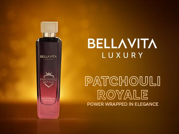 Bella Vita Luxury PATCHOULI ROYALE Men's Fragrance | EDP Perfume for Men | 100 ml pack | 3.4 Fl. Oz. |  Sandalwood, Leather and Oriental notes | Gift for Men | Eau de Parfum