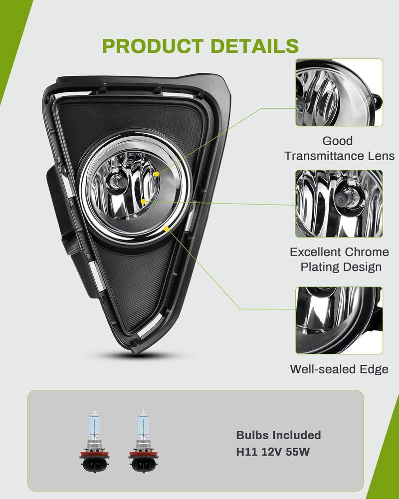 YITAMOTOR Fog Lights Compatible with 2016-2018 RAV4 Fog Light Replacement,with 12V 55W H11 Bulbs,Wiring Harness and Switch