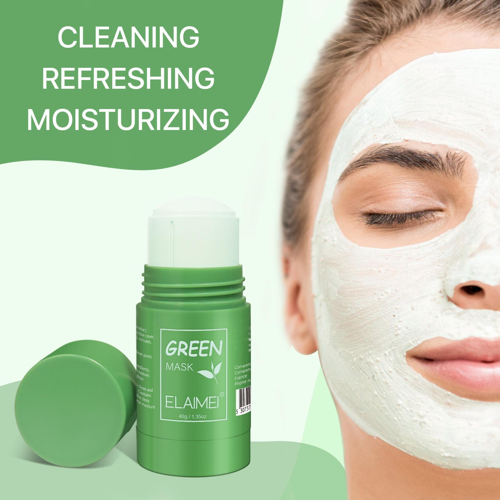 Eaimei 3PCS Green Tea Deep Cleansing Mask for Face, Moisturizing,Reduce Blackheads for All Skin Types, Oil Control for Women and Men Skincare  Comfort
