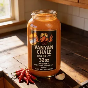 Vanyan Chale 32 oz Hot Sauce Pepper with Chili Peppers Vinegar Garlic Salt Spices