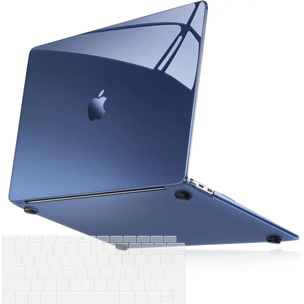 MOSISO Hard Shell Plastic Laptop Case for 13 in MacBook Air (2018-2022 Release A2337 M1 A2179 A1932 MGN73LL/A) - Perfect Fit, Durable Protection, Easy Removal, Heat Dissipation Design, Improves Airflow, with Keyboard Skin, Crystal Midnight, Specific Model