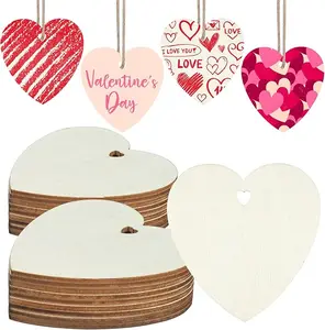 72 wooden heart-shaped crafts, Valentine’s Day heart-shaped ornaments — 3-inch unfinished natural heart-shaped wooden hollow DIY blank heart-shaped slices, suitable for Valentine’s Day, weddings, parties, and Christmas tree decorations
