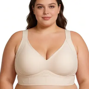 NOVIMA New Plus Size Bra for Women,B-FCups,Wirefree Full Coverage Comfort Slimming Anti-Sagging with 7-Row Hook Strong Support & Push Up second skin wear comfortable breathable mesh cup