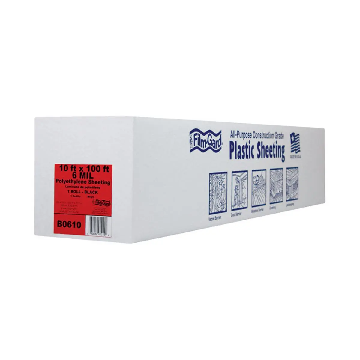 Berry Plastics 626031 6 Mil Black Polyethylene Protect Cover, 10 ft x 100 ft Sheeting for Home Improvement, 6 Mil Thickness Building & Paint Supplies