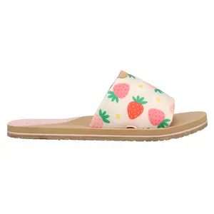 TOMS Womens Carly Strawberry Slide Casual Sandals Casual - White