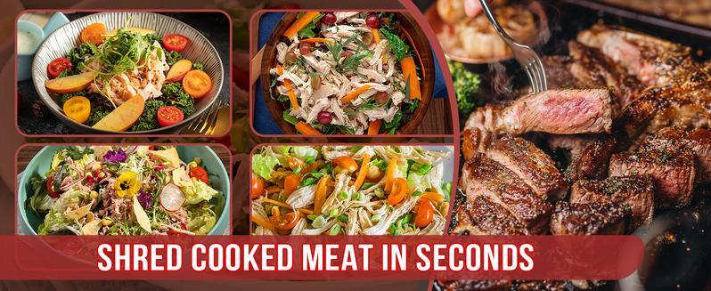 Chicken Shredder Large Chicken Breast Shredder Tool Twist with Brush&Fork, Visible Meat Shredder Machine, Anti-Slip Strip, Ergonomic Handle