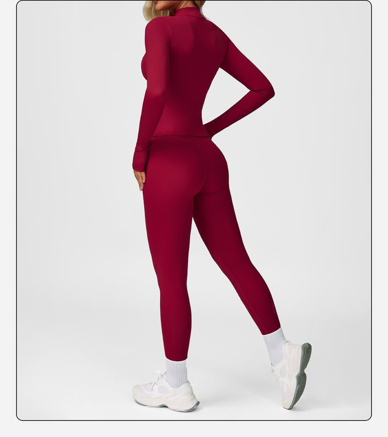 MFVIM Women's Fitness  3-Piece High-Waisted Leggings Top Jacket Gym Yoga Elastic Sports Bra  activewear halter top Set Workout Running Clothes Spring Sportswear Summer Sportswear Sporty Style Outfits