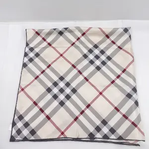 Pre-owned Burberry Checked Square Silk Scarf T10358219