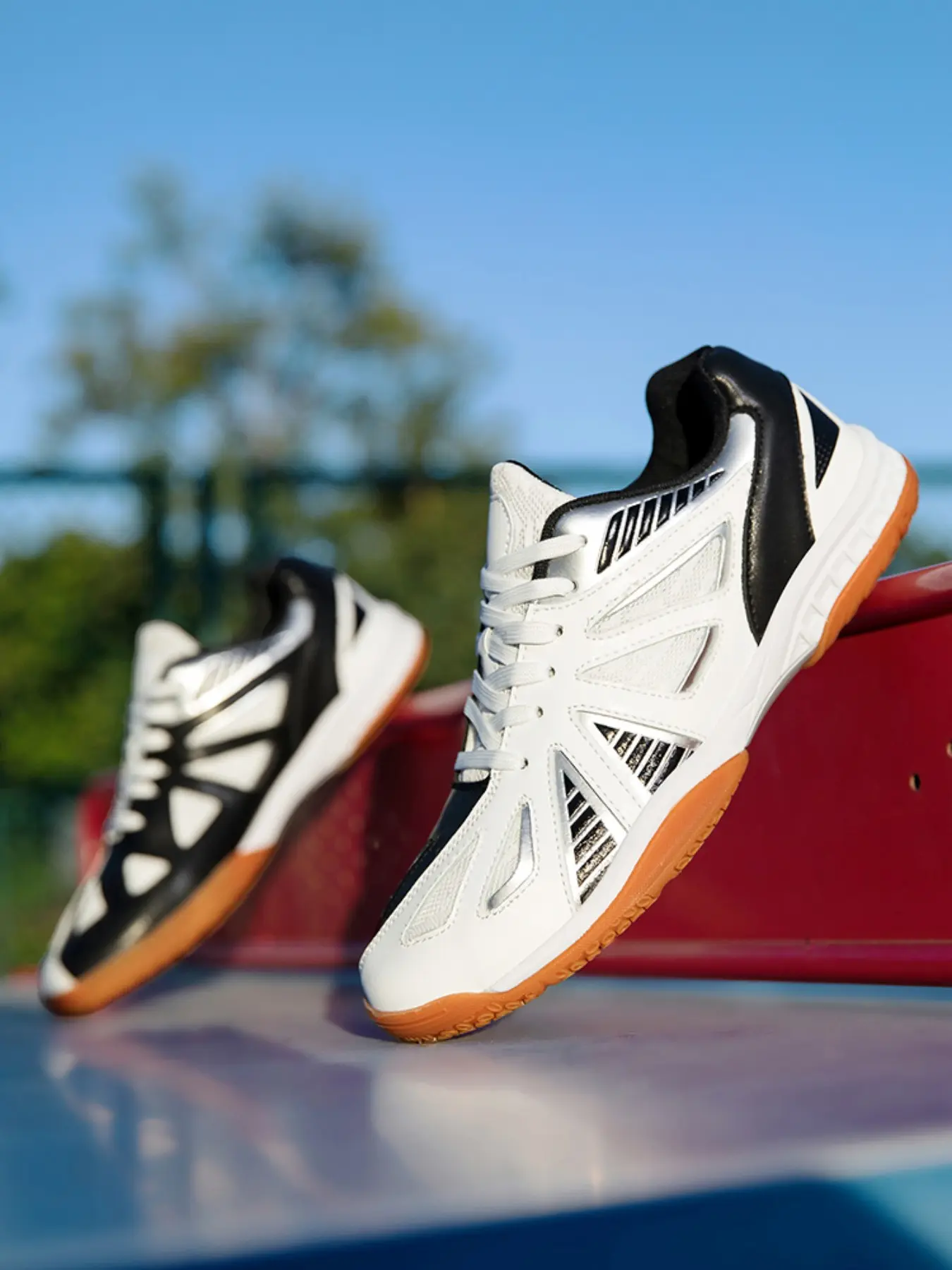 Vintage Colorblock Unisex Badminton Shoes, Durable Multifunctional Design, Breathable Mesh, Anti-Slip, Shock Absorption, Ideal for Sports