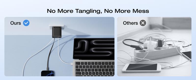 EF ECOFLOW 65W USB C Charger with Retractable Cable, 3-in-1 Phone Charger with Type C Cable, 2-Port Fast Charger Compatible with iPhone 16 Pro Max, iPad Pro/Air, Galaxy S25, Steam Deck (White) Electronic Cellphone iphone charger