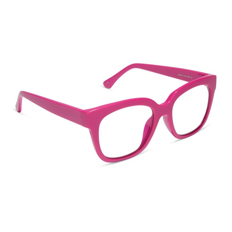 DIFF Ava Bubblegum Pink Blue Light Readers - Cute Square Chunky Lightweight Frame