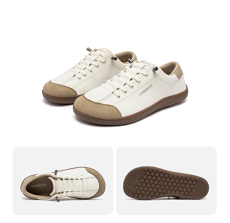 HOBIBEAR Leather Barefoot Shoes for Men & Women Simple Wide Toe Zero Drop Sneakers Lightweight for Running Walking & Fitness