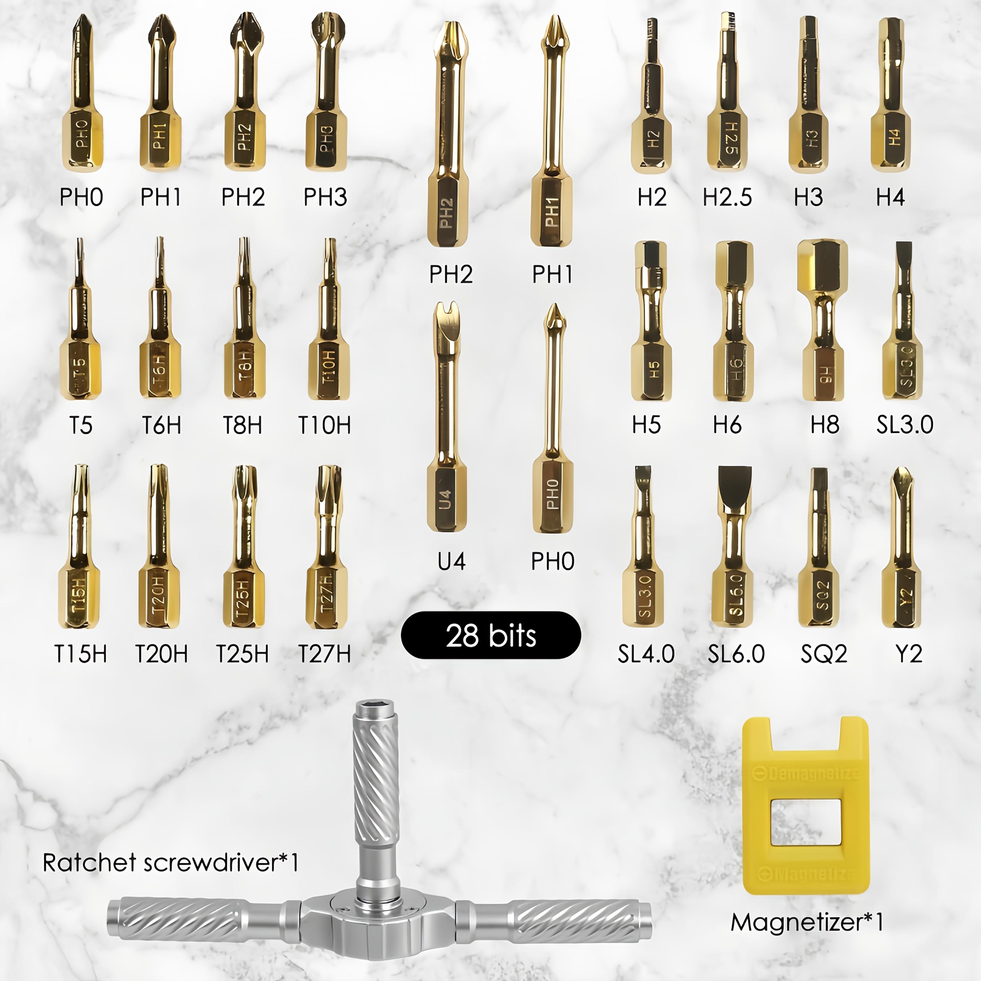 30 in 1 Magnetic Screwdriver Set, Ratchet Screwdriver Set Magnetic, DIY Ratchet Handle Detachable Versatile Toolkit for PC, Furniture, Bicycle removable multi-purpose mini screwdriver kit  household appliance home repair tool box shopblackfriday