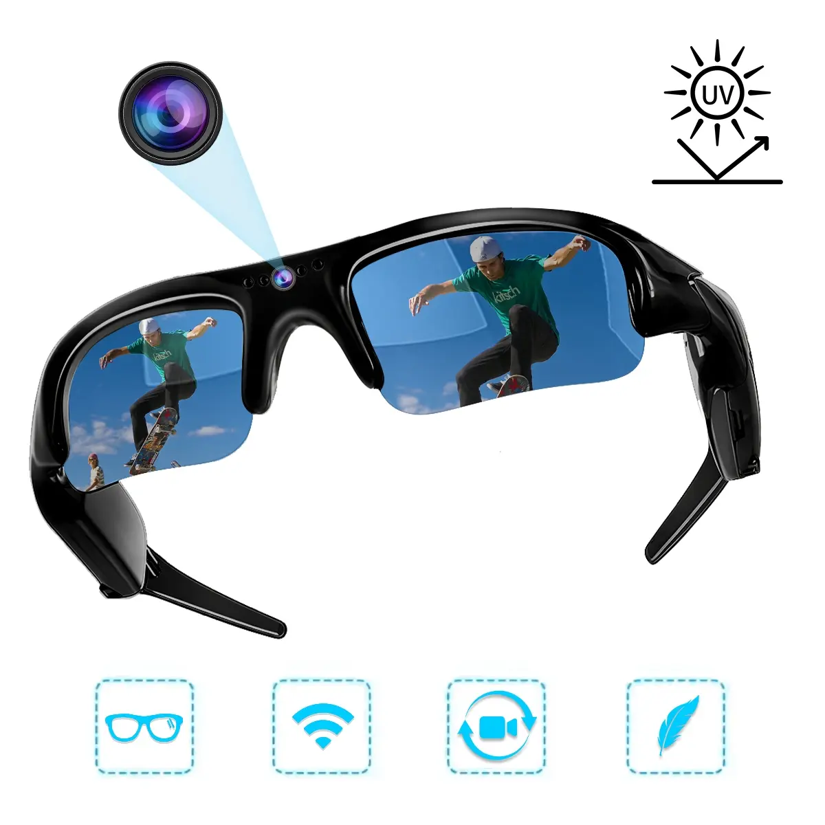 Smart Camera Glasses, 1080P HD Video & Photo Sunglasses With Cameras, Lightweight for Hiking, Fishing, Skiing, Daily Wear & Fashion, Wearable Smart Glasses, Smart Eyewear, Wearable Devices, Wearable Tech Glasses, Glasses That Record