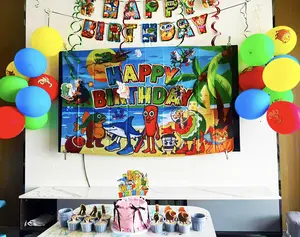 100pcs  Tralalero Tralala Eid al-Fitr Tung Tung Tung Sahur Birthday Party Decoration Set Includes Banner Balloons Cake Topper Colorful Vinyl Kit for Magical Celebrations