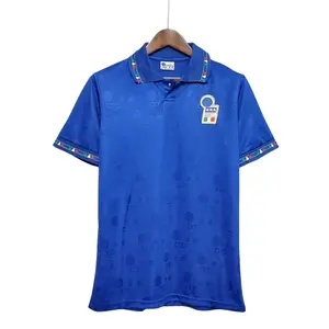 Retro 1994 Italy Blue Home Football Jersey - Blue Color Italy Retro 1994 Short Sleeve Soccer Shirt