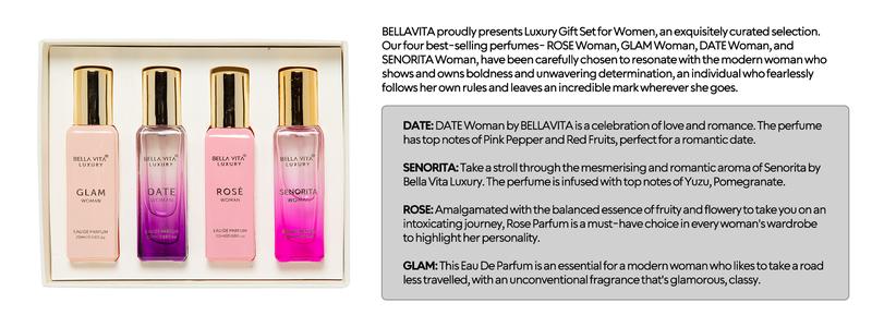 Bellavita Luxury Women’s Valentine Gift Set | Premium Perfume Collection for Her |  Floral, Sweet & Elegant Scents | Long-Lasting Eau De Parfum | Vegan & Cruelty-Free