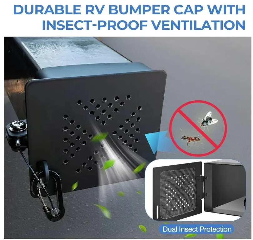 4 Rubber Bumper Plug Cap End Square Vented Cover Camper RV Trailer Single New e