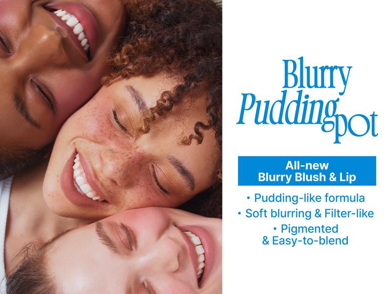 [Travel-friendly] fwee Lip & Cheek Blurry Pudding Pot + Mini Keychain + Silicone Lip Brush Trio | Makeup Blush and Blurred Matte Lips | Silicone tip, with lid, portable